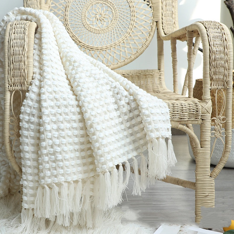 Plaid Chenille Tricoté – Doux & Élégant